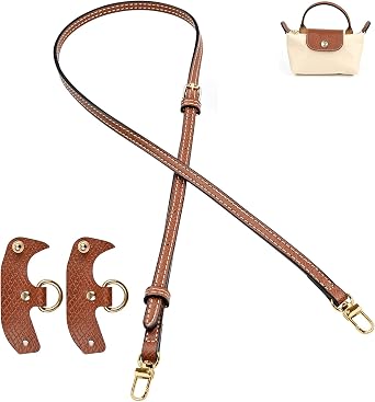Longchamp Mini Bag Strap Leather Replace Brown Adjustable Longchamp Strap for Handbags