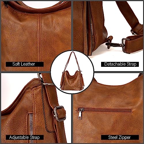 Image of HUGGI Faux leather hand bag for women | shoulder bags for women with detachable strap and durable zipper | ladies purse for birthday, anniversary, thanks giving | purse and handbag combo