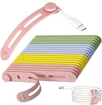 20pcs Silicone Cable Ties, Flexible Reusable Silicone Cord Straps | Small Zip-Type Line Organizer Adjustable Cable Management for Charging Cords Earphone Wire, Office Home Travel Accessories