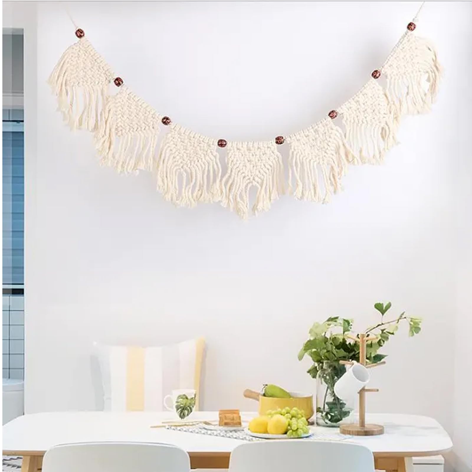 Arazzo da parete in macramè Luna e Sole: decorazione da