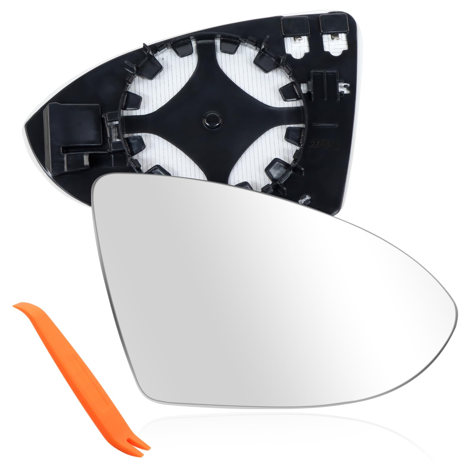 Spiegelglas Golf 7 Rechts Beheizbar Asphärisch- Spiegelglas Ersatzspiegelglas Außenspiegel Rechts,Außenspiegel Glas Passend für Golf 7 mit Trägerplatte