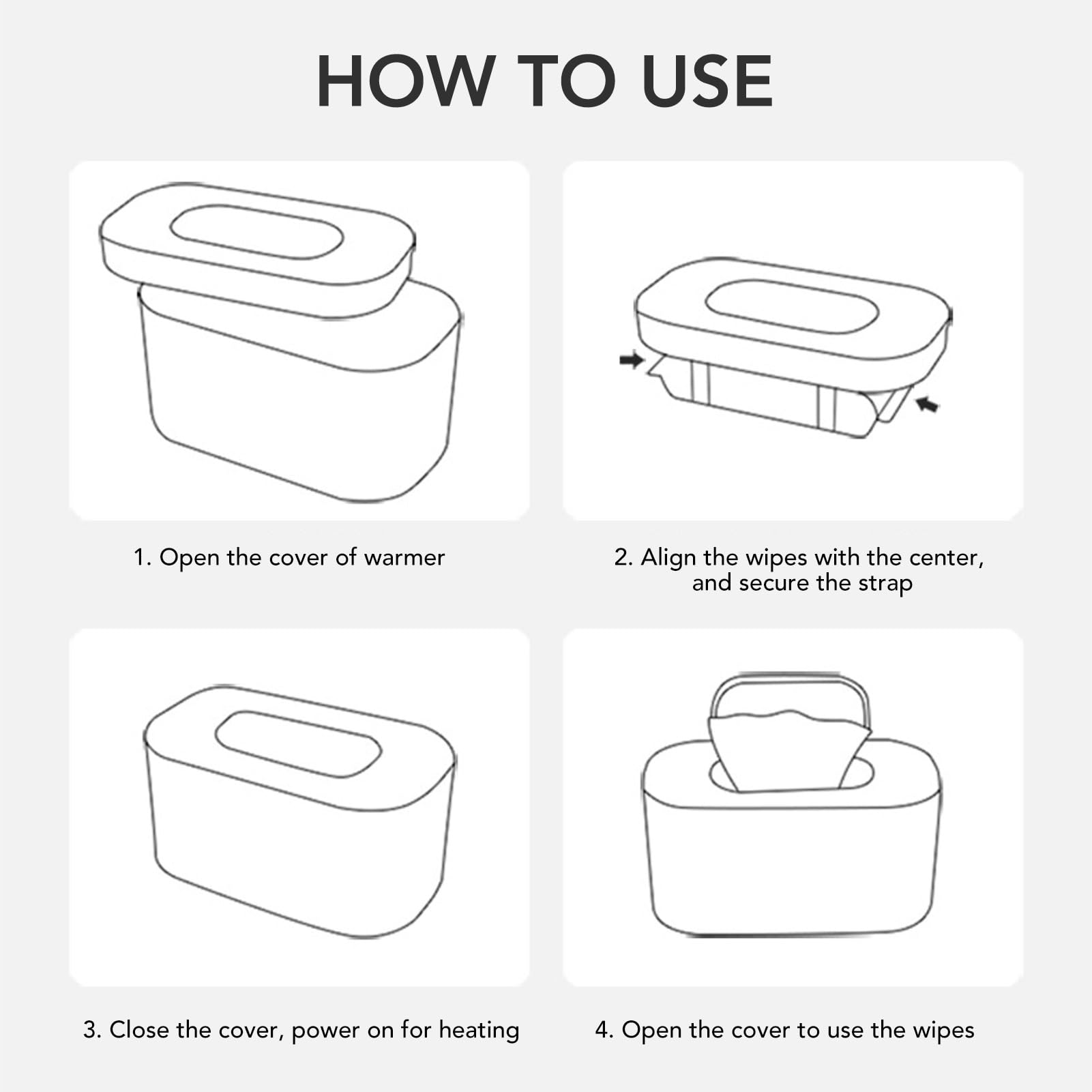 Baby Wipe Warmer Large Capacity Quickly Evenly Heating Thermostat Portable Warm Wipe Case Durable Baby Wet Wipes Dispenser for Home Outdoor Travel Use USB Charging - Image 2