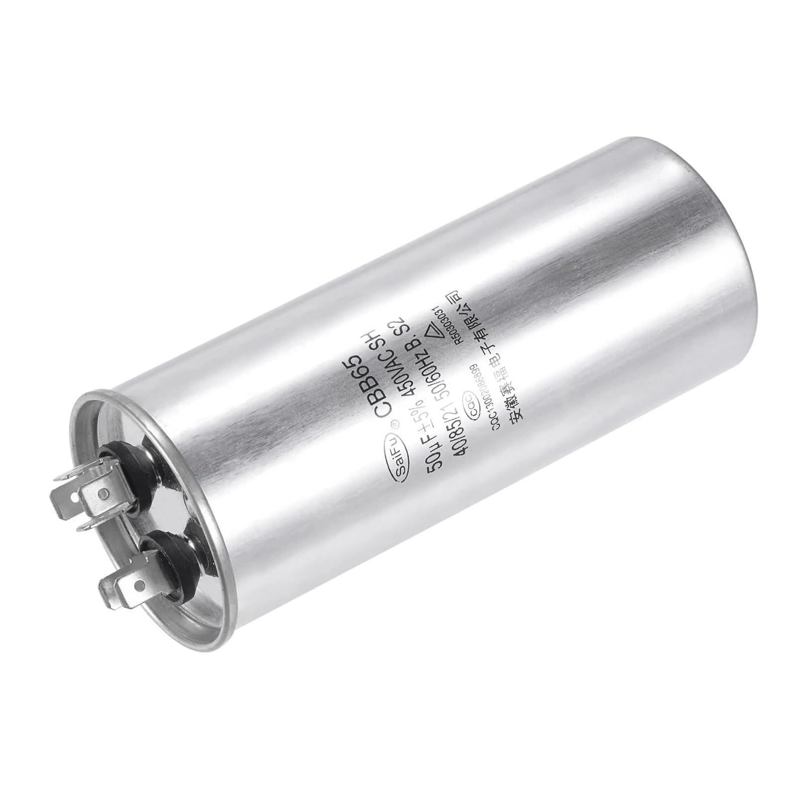 Kondensator biegowy CBB65 5-75uF 450V AC 40/85/21 Aluminiowa obudowa z terminalem silnika sprężarki klimatyzatora Skraplacz pompy ciepła(75uF 137x60mm szer. x D)