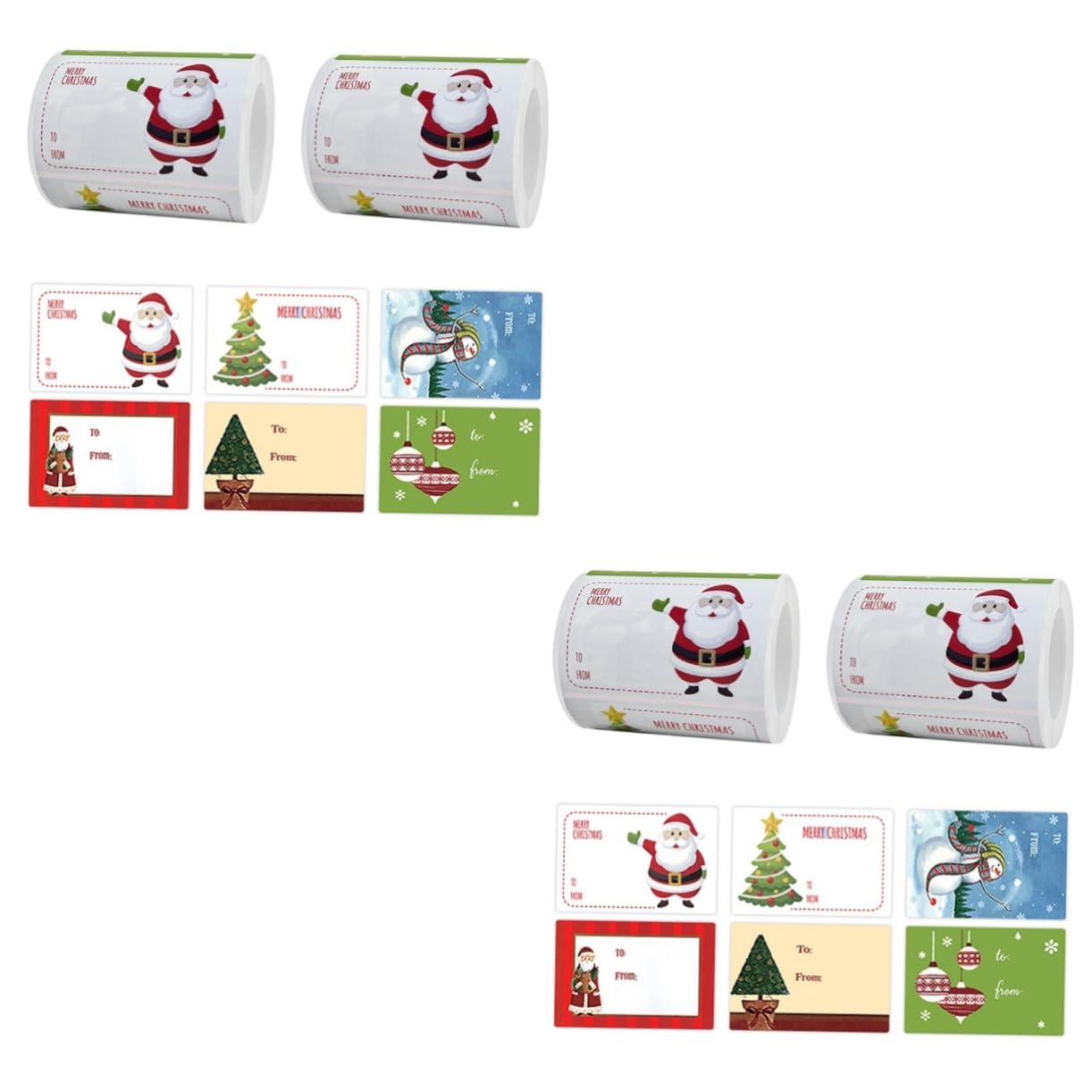 NUOBESTY 2 Juegos Pegatinas Navideñas Decoraciones Cinta Juguete Cajas Etiquetas Adhesivas Para Etiquetas Navideñas Calcomanías Autoadhesivas Sellado Delicado Pegatinas 2 Rollos * 2