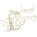 NUOBESTY 10pcs Mini Doll Glasses Metal Wire Rim Glasses Frameless Lens Doll Dress up Eyeglasses Tiny Costume Accessories Golden 37mm gallery image
