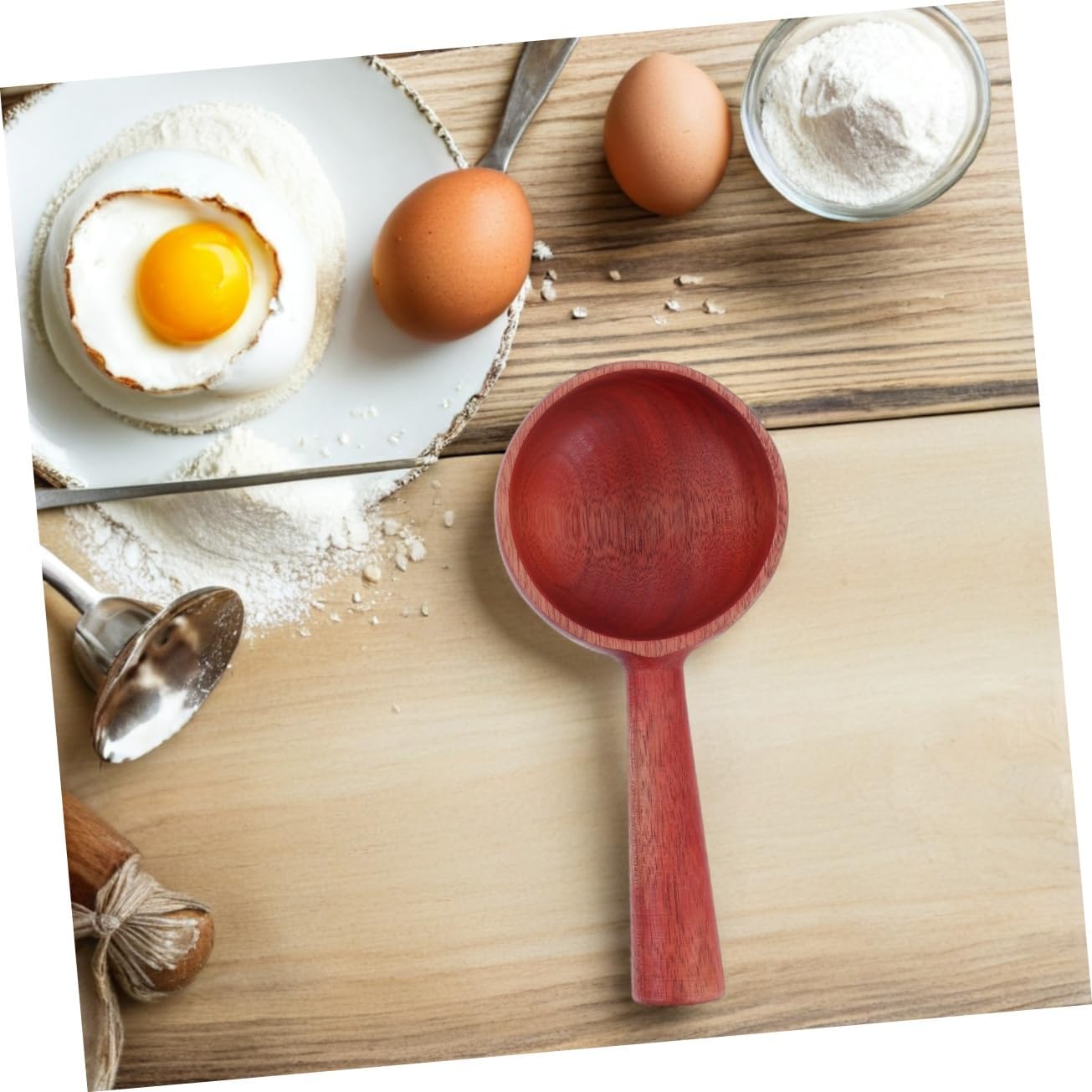 Hemoton 3pcs Wooden Cooking Spoon Handle Kitchen Ladle for Soup Serving Ergonomic Design for Home Cooking Stylish Rice Spoon Natural Chicken Wing Wood Finish