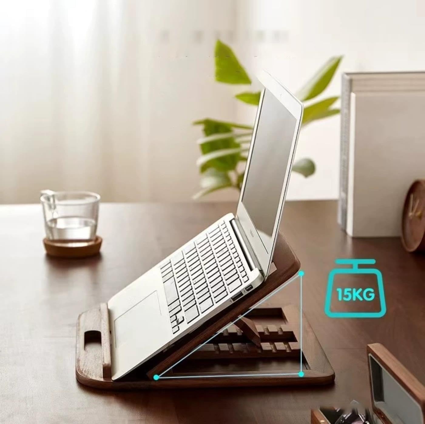 Supporto Laptop Legno Regolabile Pieghevole Raffreddamento