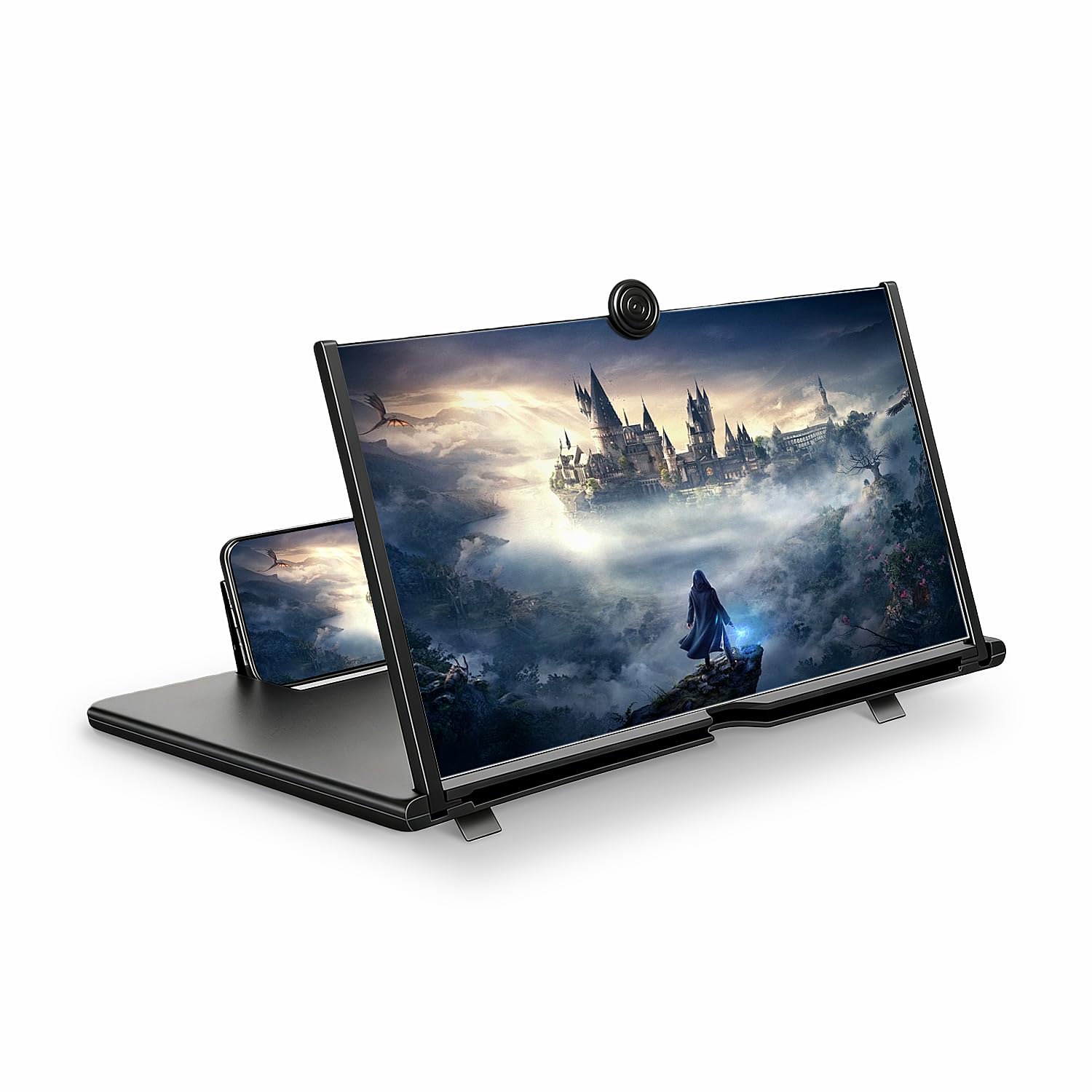for 18" Mobile Phone Screen Magnifier 3D HD Projector Screen for Movies, Videos, Foldable Stand with Screen Amplifier, Supports All Smartphones,18 inches — view 11