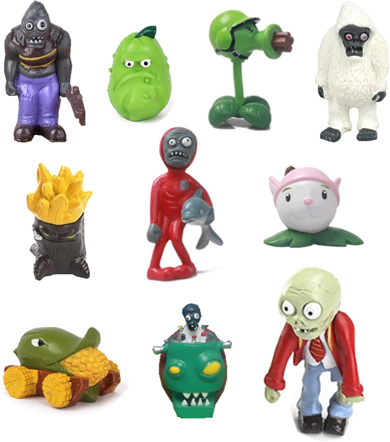JHESAO 10PCS Plants PVZ Toys Set Action Figures Zombies PVZ PVC Toy New, Great Gifts for Kids and Fans, Birthday and Party