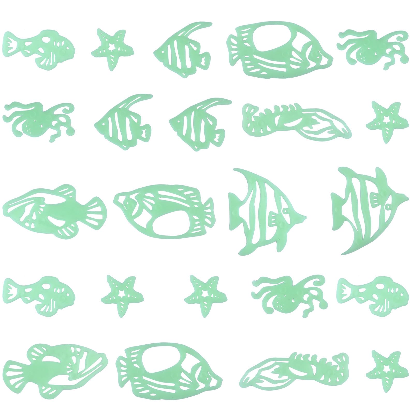 Autocollants phosphorescents poissons tropicaux x60 pour chambre d'enfant