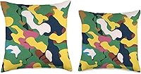 Vista 3 de Pure Pattern Paradise Colorful Abstract Camouflage Pattern #026 Throw Pillow, 16x16, Multicolor