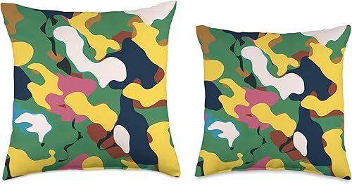 Miniatura 3 de Pure Pattern Paradise Colorful Abstract Camouflage Pattern #026 Throw Pillow, 16x16, Multicolor