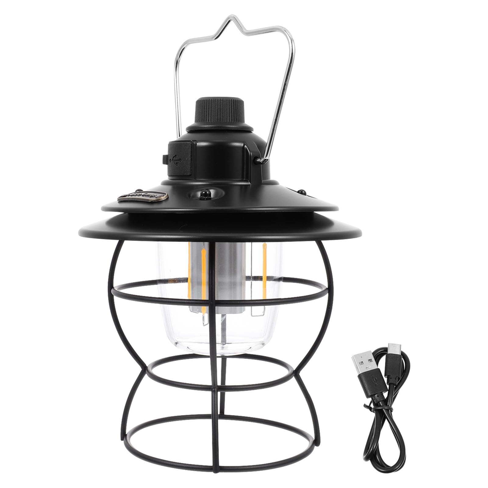 Lampada da Campeggio Portatile LED per Tenda, Ricaricabile | Luce D’emergenza per Campeggio e Attività All’aperto, Lega Nera, Lunga Autonomia, Basso Consumo