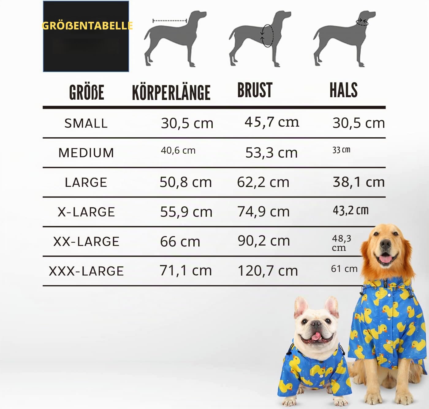 HDE Hunde-Regenmantel, doppellagig, Reißverschluss, Regenjacke mit Kapuze für kleine bis große Hunde, Entenblau - 3XL