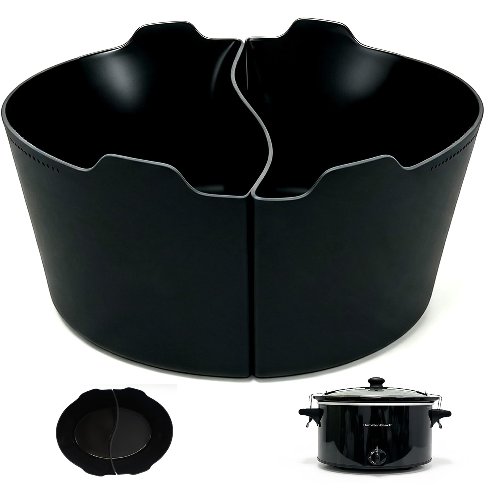 Magikichen 10 Quart Silicone Crock pot Liners,Slow Cooker Liners, Oval Reusable Crock pot Divider Insert,BPA-Free, Dishwasher Safe