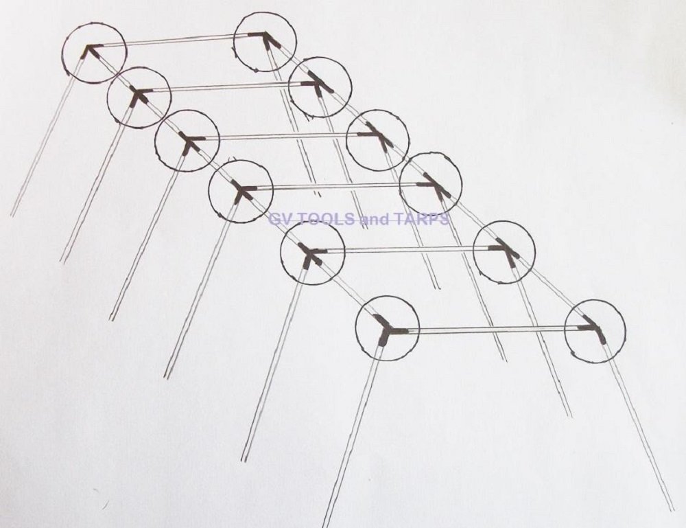 Golden Valley Tools & Tarps 50’ Baseball Softball Slant Leg Trapezoid Batting Pitching Cage - 1