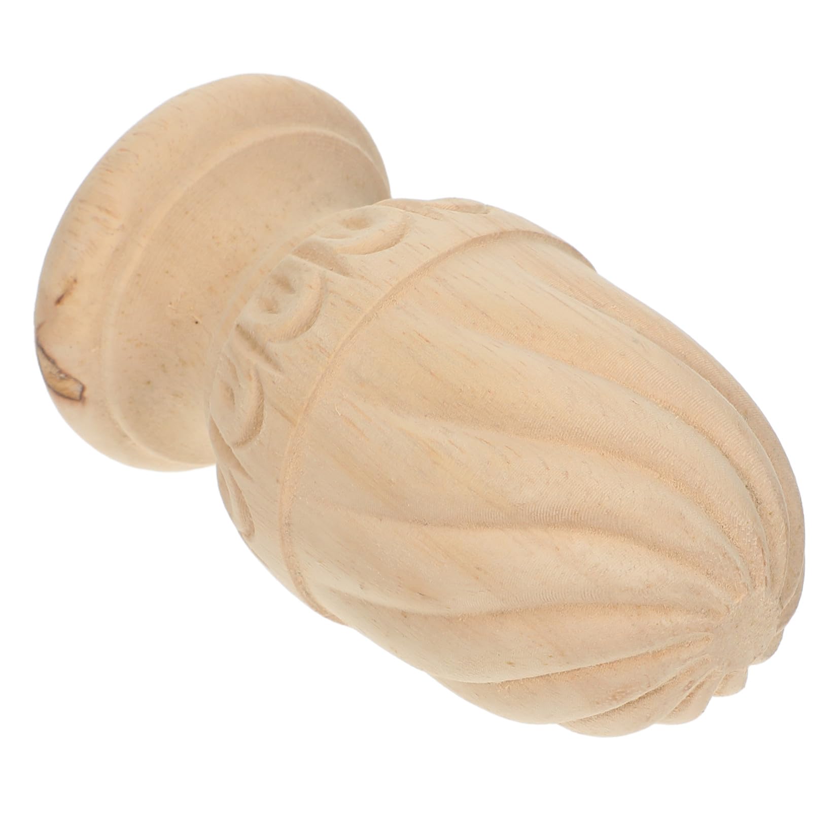 DECOMELODY Remate Decorativo de Madera en Forma de Piña para Balaustres y Columnas de Escalera, Accesorios Artesanales Beige Diseño Elegante para Decoración y Bricolaje