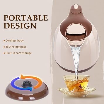 Aigostar Toaster 2 Slice, Retro Extra-Wide Slot Toasters and Small Electric Kettle, 1L Portable Electric Tea Kettle 1100W