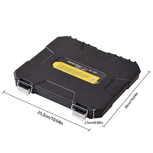 Miniatura 9 de Juego de brocas de cobalto para metal endurecido y acero inoxidable, 122 brocas de metal de alta velocidad M35 de 116"-12", con estuche de