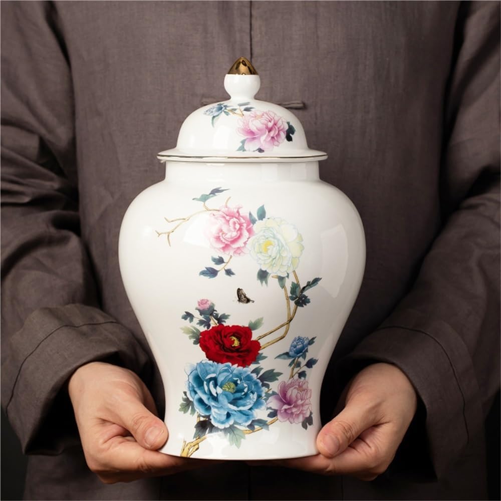 SONGCHAO Sugar Jar White Porcelain Bulk Tea Storage Container Jar Ceramic Sealed Large Capacity Set Single Tea Canister