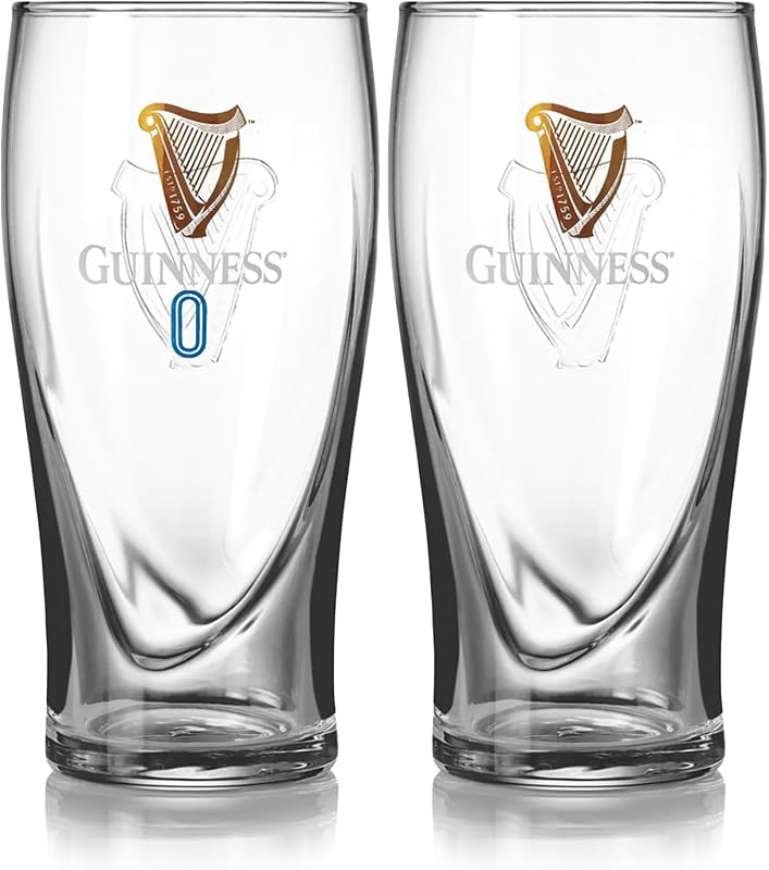 Guinness Gravity Pint Glasses – Mixed 2 Pack | Official Merchandise | Classic 0 Design | 20oz Imperial Pint | Home Bar Gift Set
