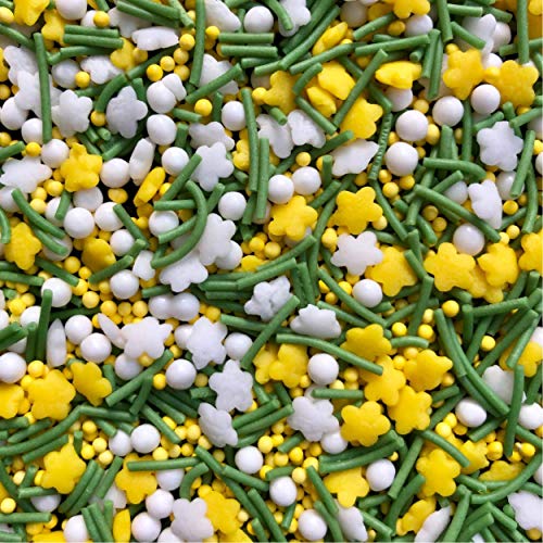 Image of Field Day Natural Confetti Sprinkles by Supernatural, Flower Shapes, No Artificial Dyes, Soy Free, Gluten Free, Vegan, 3oz