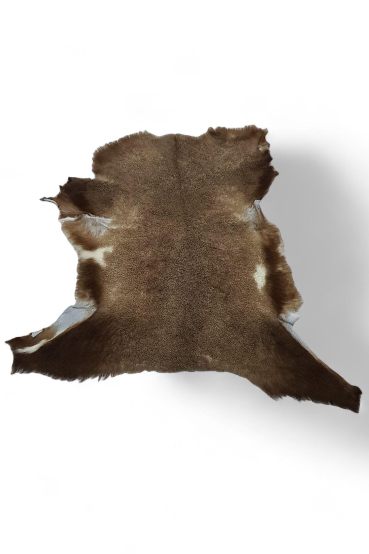 Tapis en peau de mouton véritable pour salon, cuir brun bohème SODEF Ottokuzu46 74x55cm