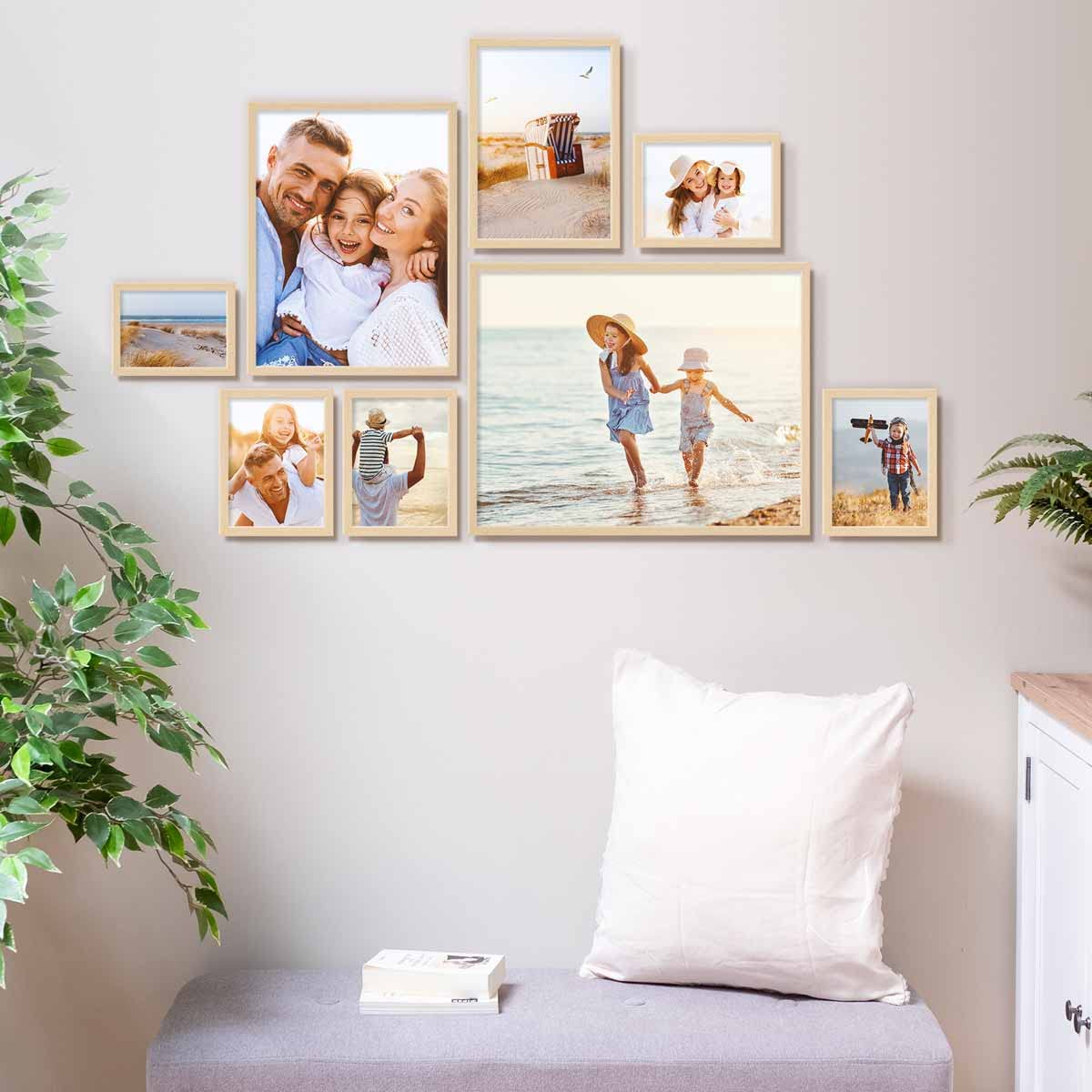 Set 3 Cornici 40x60cm In Legno MDF Naturale - Con Plexiglass Per Poster E Foto - Foto 2