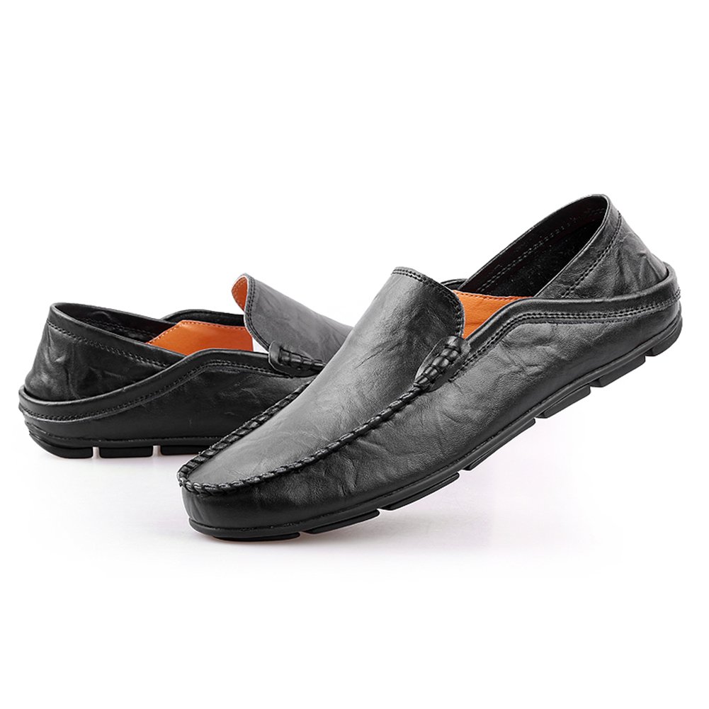 rismart Hombre Conducción Ponerse Comodidad Cuero Mocasines Zapatos