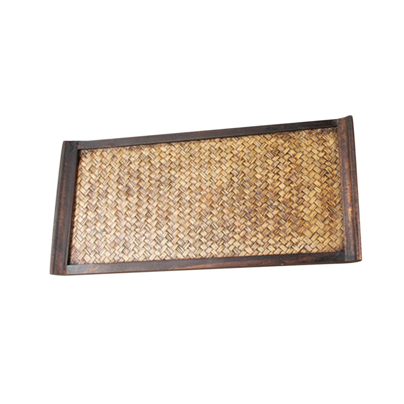 Alipis Bandeja De Ratán De Madera Rectangular para Servir Té y Comida Bandeja para Guardar Tazas Salón De Belleza y Restaurante