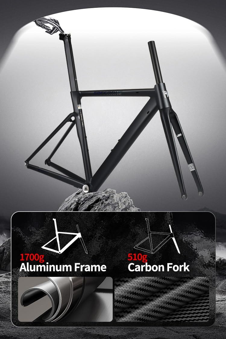 Amazon.co.jp: 700C ロードバイクフレームセット 50cm 52cm ブレーキ