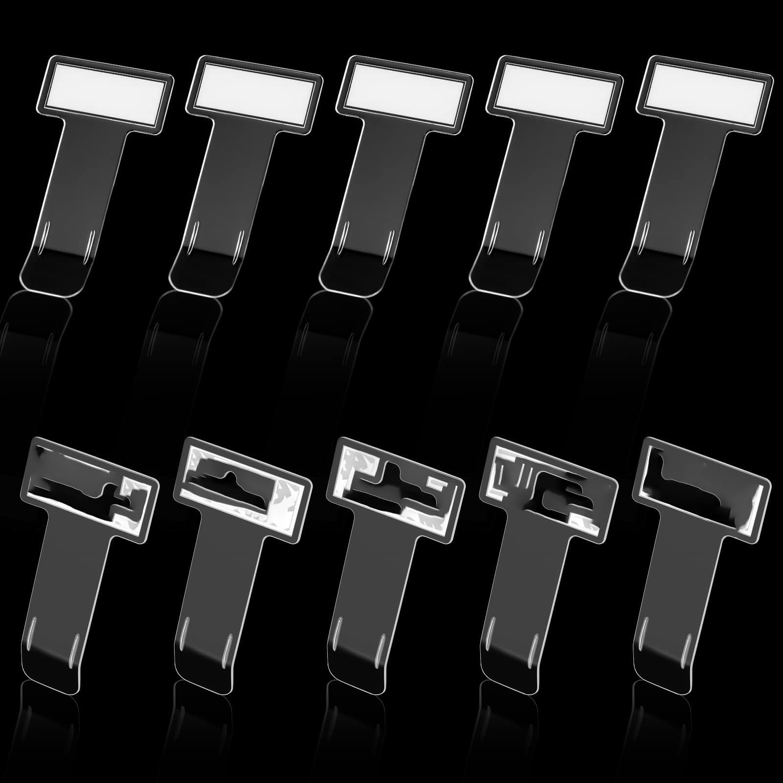 NALACAL 10 Pcs Transparent Car Parking Ticket Holder Clip, Car Windscreen Ticket Holder, Business Card Holde with Adhesive Tape Permit Work Pass Clips for Car, Van,caravan License