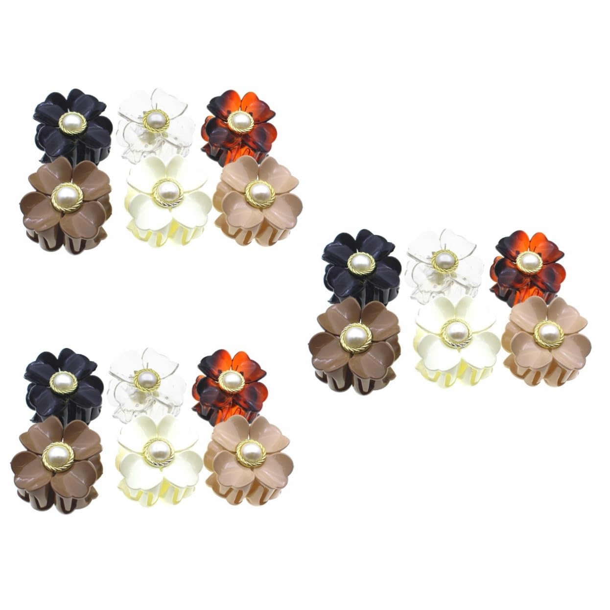 FRCOLOR 18 Piezas clip de sostenedor del pelo de la espalda clips de garra de flores para el cabello curly hair horquillas moño pasador pinza de pelo de flores clip de pelo
