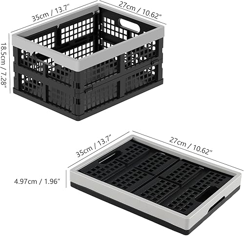 Miniatura 2 de Gainhope - Paquete de 3 cajas plegables de plástico de 15 L, cajas plegables apilables