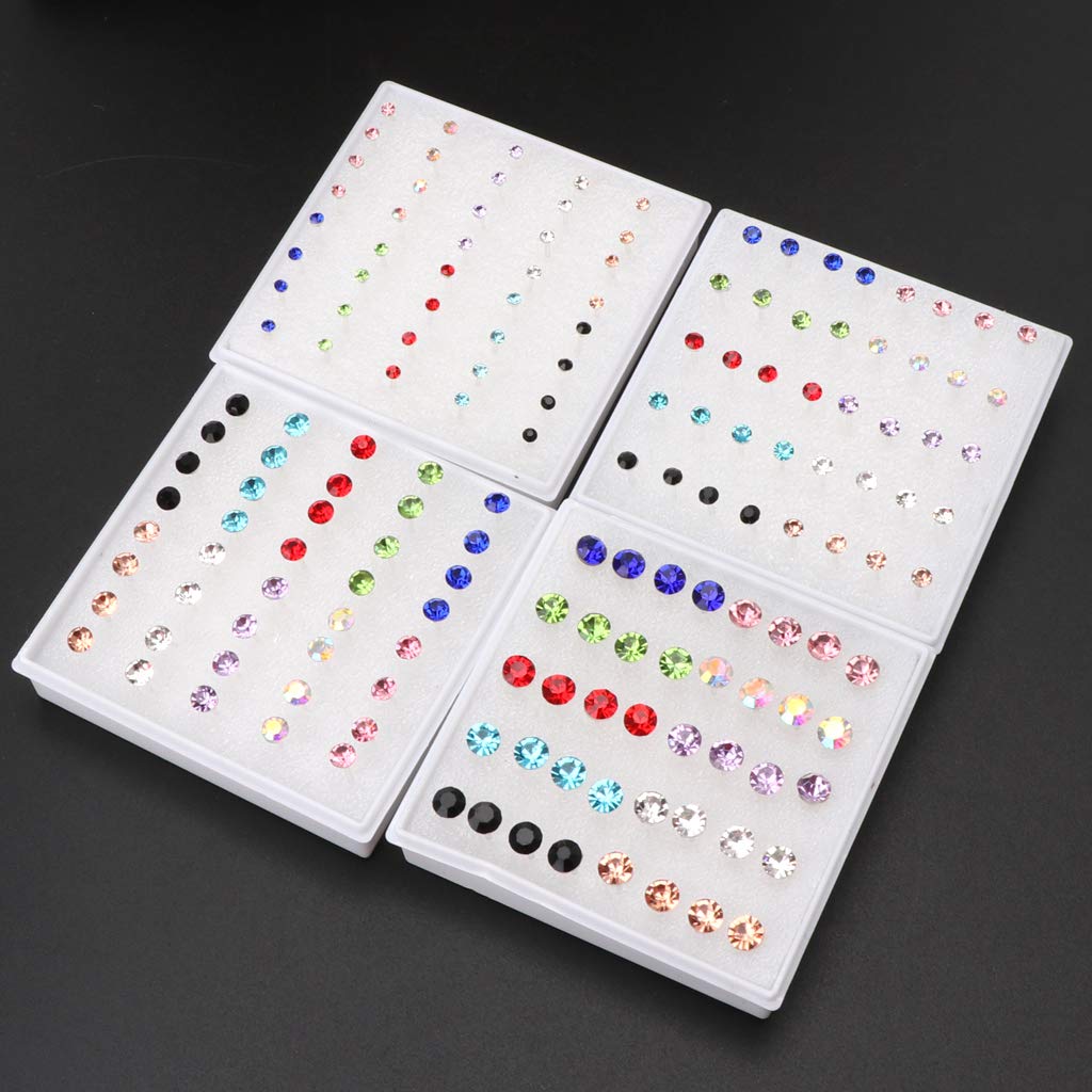 Buwei 20 Paia di Orecchini ipoallergenici in plastica con Strass Finti Colorati