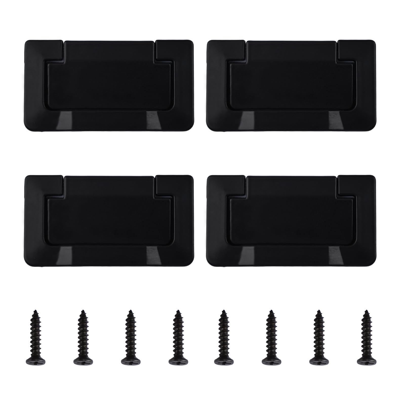 MOROBOR 4 Pack Doors Drawer Handle Flush Ring Hidden Pull Handles, Aluminium Alloy Cabinet Drawer Pull Handle for Cabinets, Closets, Drawers/Black