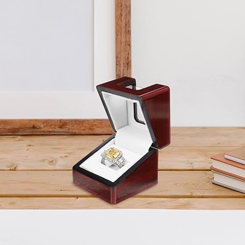 Miniatura 2 de BESPORTBLE Caja de exhibición del anillo del campeonato, caja de exhibición del anillo de madera, exhibición del anillo único, caja del caso,