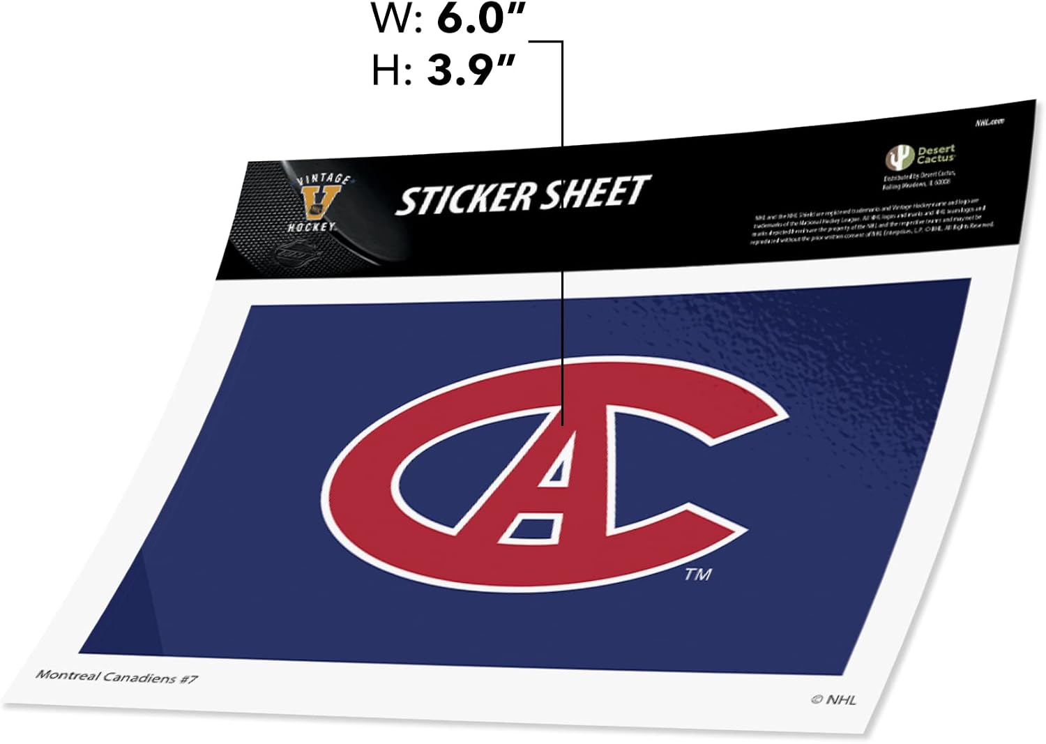 Desert Cactus Montreal Canadiens Sticker NHL Team National Hockey League Vinyl Decal Laptop Water Bottle Car Scrapbook (Vintage Individual D)