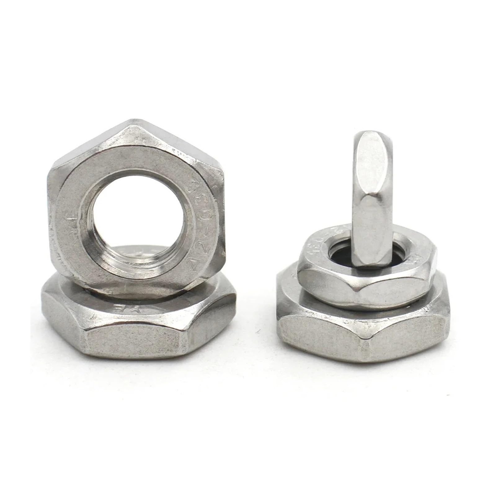 5–10 Stück DIN439 A2 304 Edelstahl, Steigung 0,75/1/1,25/1,5, Feingewinde, Sechskant, ultradünne Flachmutter(M14x1.5 (5pcs))