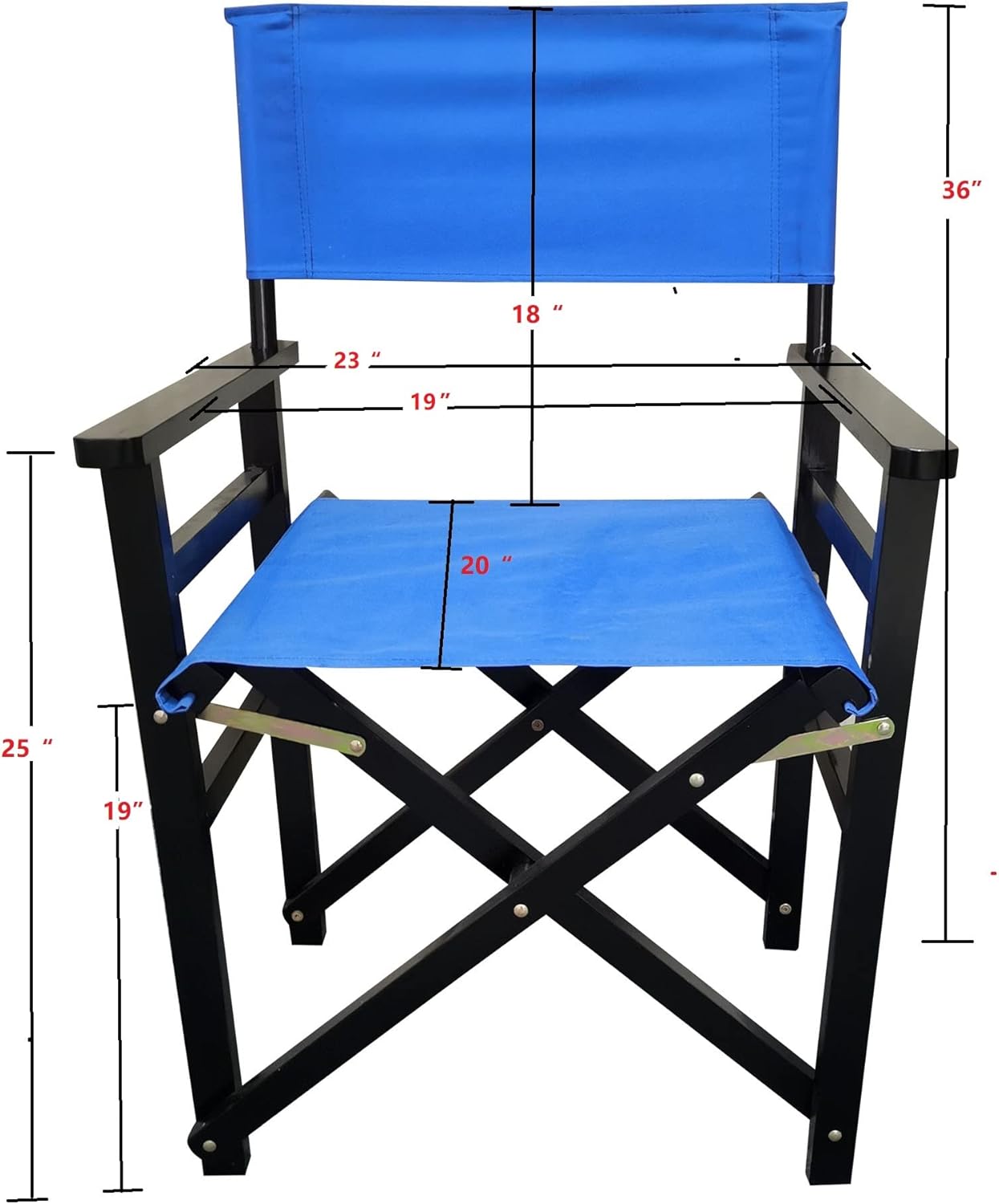 Populus Wood Folding Director Chairs - (2-Pack) Canvas Seating - Blue
