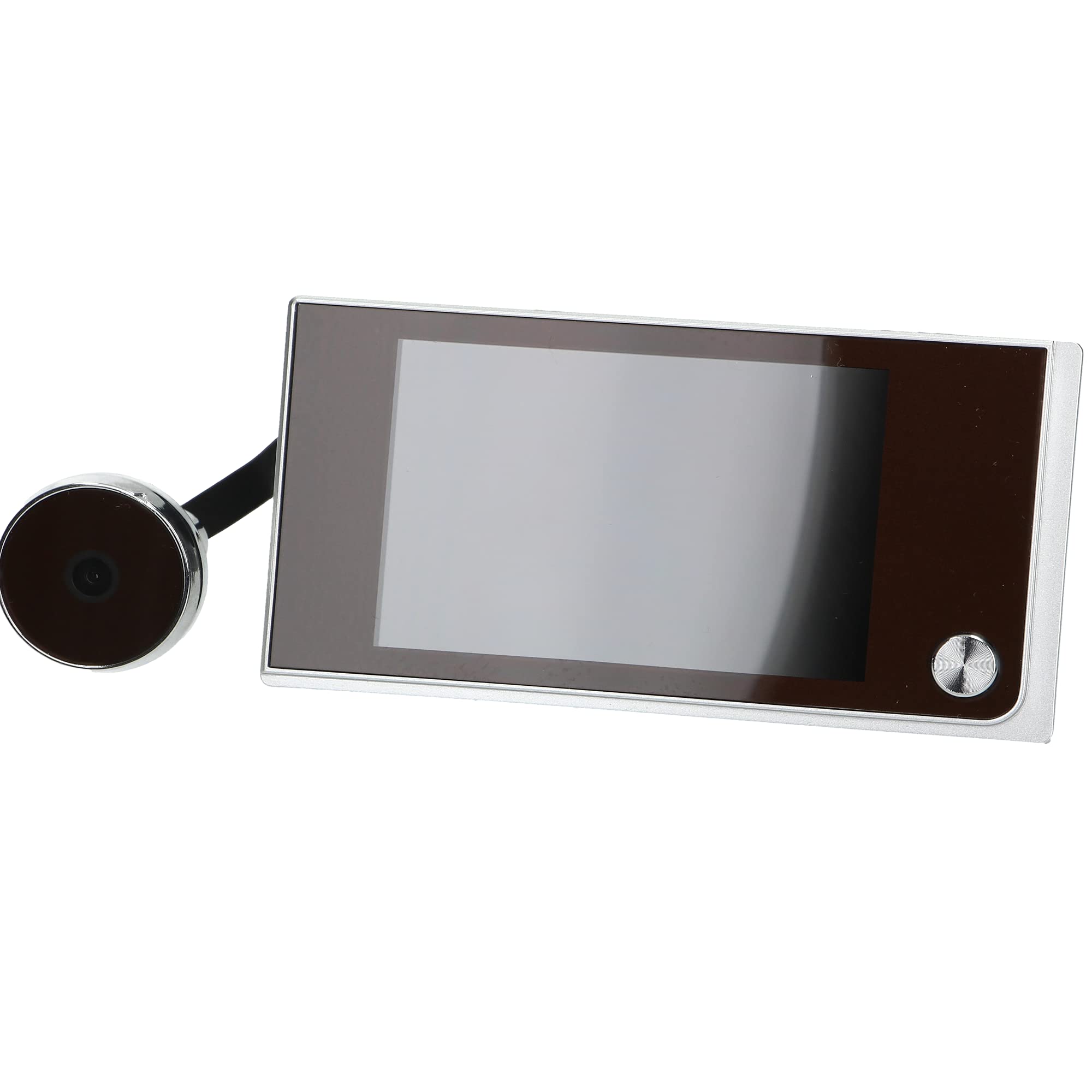 Virone DV-1 Judas De Porte Camera Surveillance Grand Angle de Vue LCD 3,5" à Piles Argent