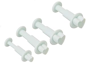 Heart Shape Plunger Cutter for Fondant Sugar Cake Decoration Tool - Baking Clay Art Set of 4 Pcs