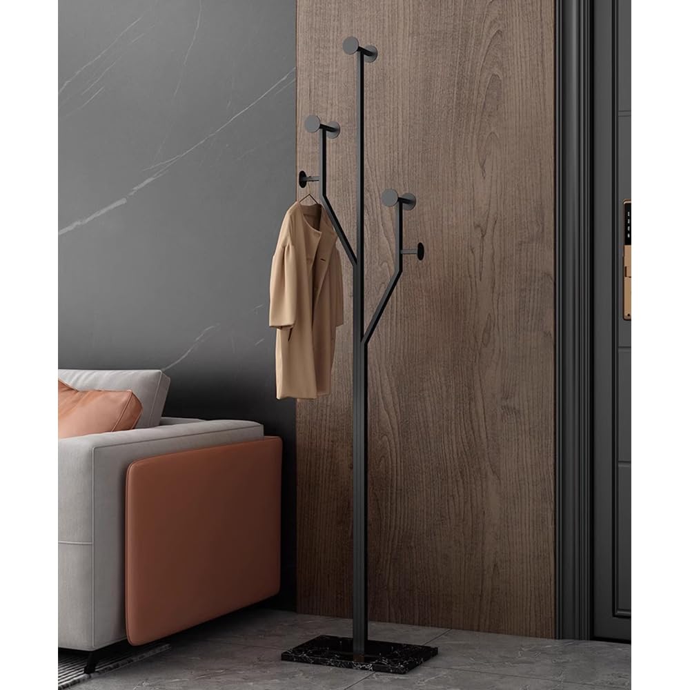 BUZUEY Sturdy Coat rack,Coat tree freestanding heavy duty with Marble Base,Metal standing coat rack for Bedroom,Entrance,Modern clothes hanger stand
