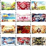 Jaailee Large Seasonal Garden Flags 12-Pack (3×5 ft)