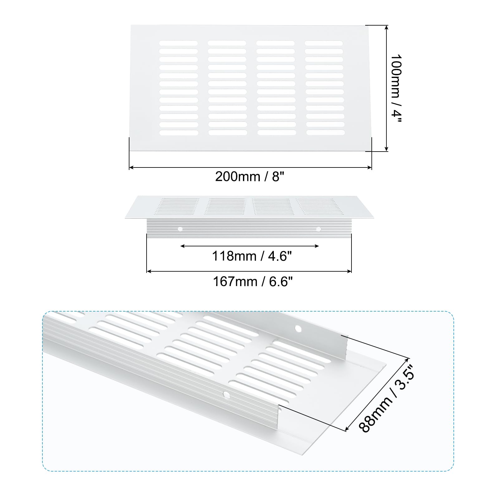 PATIKIL 8 x 4 Inch Door Air Vent Cover - Image 2