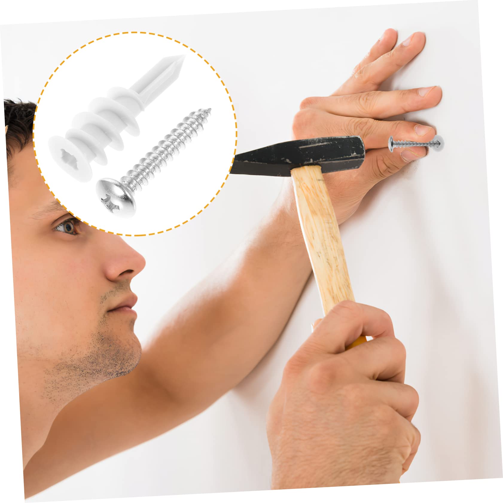 FUNOMOCYA 50 Sets Drywall Self Drilling Anchors Heavy Duty Wall Anchors and Screws Kit for Drywall Installation