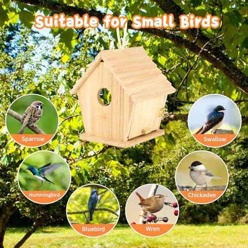 Gindoor Bluebird Houses For Outside Clearance With Pole, Hanging Bird House Outdoors Garden Patio With Easy Clean Wood Birdhouse Viewing Window Garden Patio thumb #7