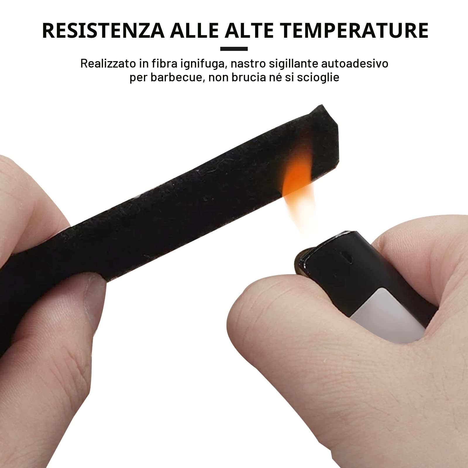 Guarnizione termica autoadesiva per forni e stufe, 2,5 m, 3,5 mm, resistente al calore