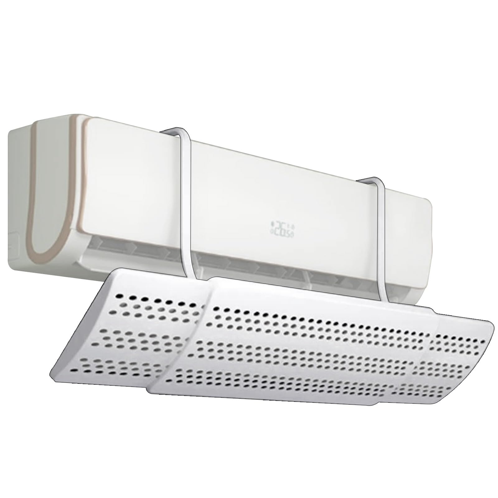WUXTOKV Air Conditioner Deflector, AC Vent Deflector, Retractable 27-39in Length, 180° Adjustable Louvers, ABS, for Wall Mounted