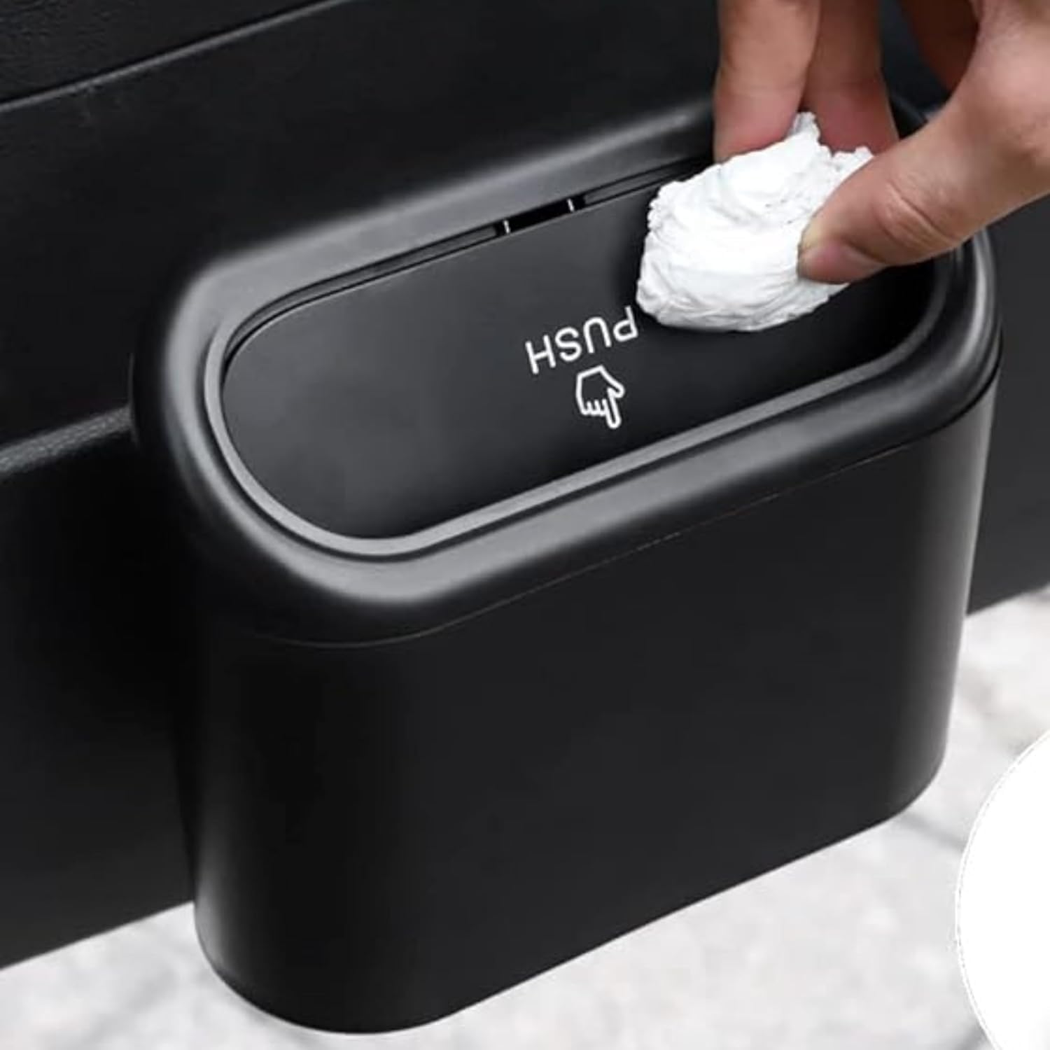 car mini car dustbin accessories for Car Trash Bin Can Holder Dustbin Hanging: Black Automotive Garbage Can Bin Trash Container-image-5